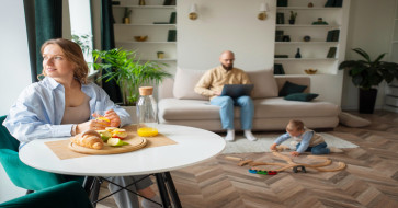 wooden dining table for family gatherings