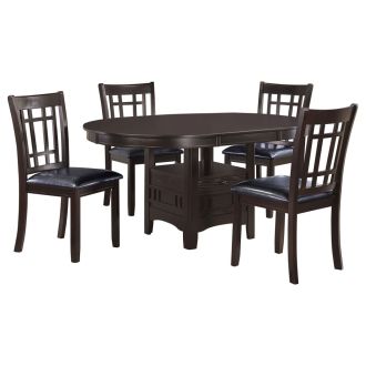 Lavon 5-piece Oval Extension Leaf Dining Set Espresso