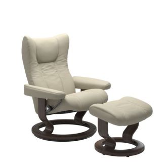 Stressless® Wing Classic Base Recliner with Ottoman