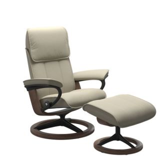 Stressless® Admiral Signature Base Recliner with Ottoman