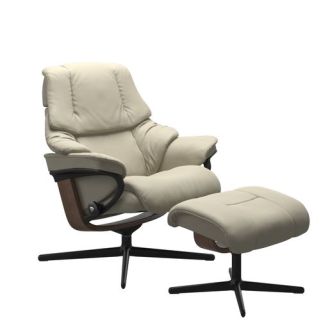 Stressless® Reno Cross Base Recliner with Ottoman