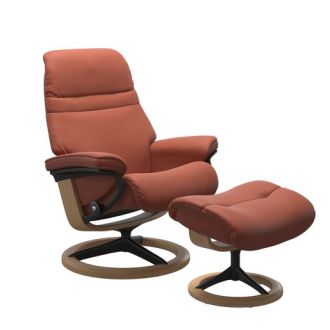 Stressless® Sunrise Signature Base Recliner with Ottoman