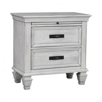 Franco 2-Drawer Nightstand Antique White
