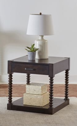 Meredith 1-Drawer End Table Coffee Bean