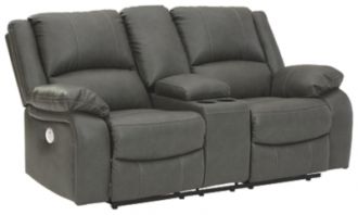 Calderwell Power Reclining Loveseat with Console