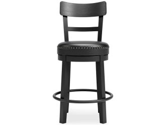 Valebeck Counter Height Upholstered Swivel Bar Stool with Contoured Back