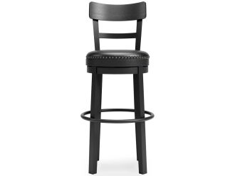 Valebeck Bar Height Upholstered Swivel Bar Stool with Contoured Back