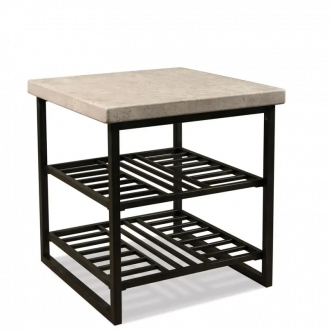 Capri - Side Table - Alabaster Travertine Finish